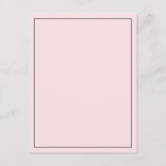 Blush Pink Eenvoudige Elegante Trouwinfo Details Informatiekaartje (Achterkant)
