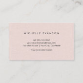  Blush Pink Eenvoudige minimalistische Linnen Visitekaartje (Achterkant)