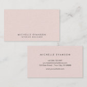  Blush Pink Eenvoudige minimalistische Linnen Visitekaartje (Voorkant / Achterkant)