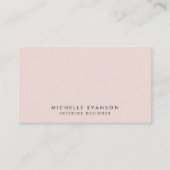  Blush Pink Eenvoudige minimalistische Linnen Visitekaartje (Voorkant)