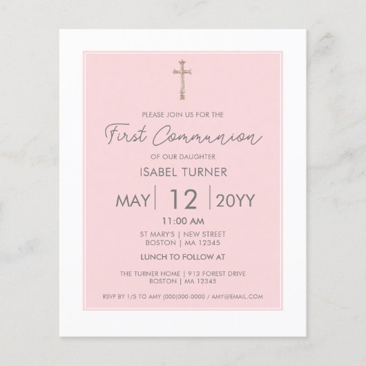 Blush Pink | Eerste uitnodiging tot inschrijving o (Voorkant)