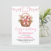 Blush Pink Eggciting Birthday Kaart (Staand voorkant)