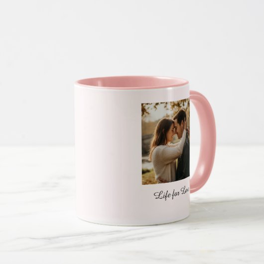 Blush Pink Elegance Coffee Mok - gepersonaliseerd  (Voorkant rechts)