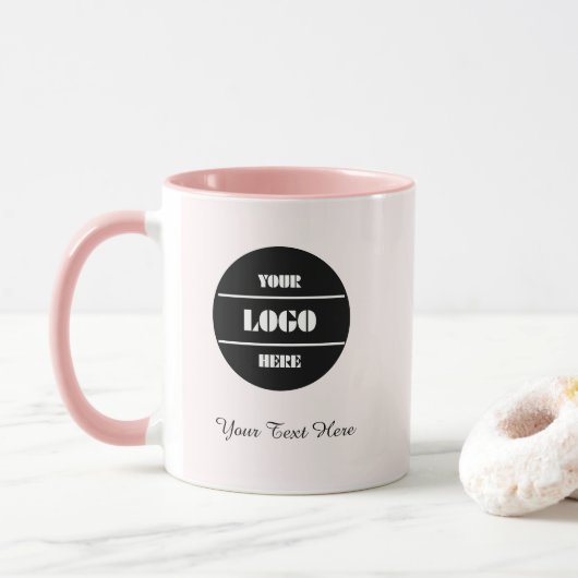 Blush Pink Elegance Coffee Mok - gepersonaliseerd (Met donut)