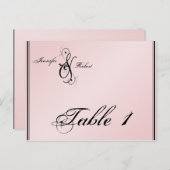 Blush Pink Elegance Trouwtafel Nummer Briefkaart (Voorkant / Achterkant)