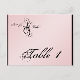 Blush Pink Elegance Trouwtafel Nummer Briefkaart