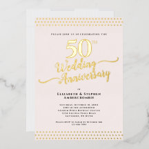 Blush Pink Elegant 50e bruiloft Jubileum Gold