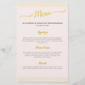 Blush Pink Elegant 50ste bruiloft Jubileum Menu (Voorkant)