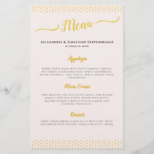 Blush Pink Elegant 50ste bruiloft Jubileum Menu