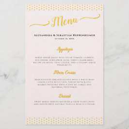 Blush Pink Elegant 50ste bruiloft Jubileum Menu