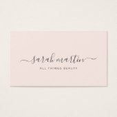 Blush Pink Elegant Beauty Salon Gift Certificate Visitekaartje (Voorkant)