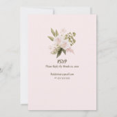 Blush Pink Elegant Bloemen met RSVP Kaart (Achterkant)