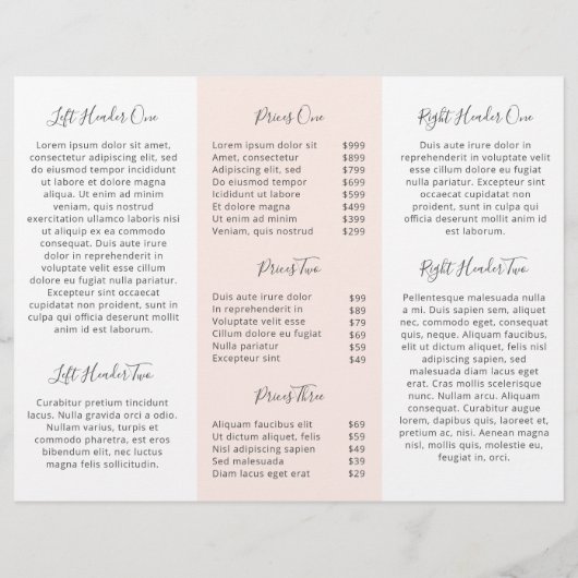 Blush Pink Elegant Business Trifold Brochure (Achterkant)