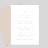 Blush Pink Elegant Calligraphy Formal Wedding Kaart