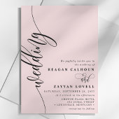 Blush Pink Elegant Calligraphy Script Wedding Kaart