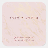 Blush Pink Elegant Candle Cosmetische Sticker Labe (Voorkant)