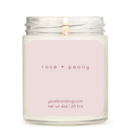 Blush Pink Elegant Candle Cosmetische Sticker Labe