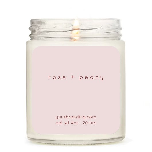 Blush Pink Elegant Candle Cosmetische Sticker Labe