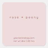Blush Pink Elegant Candle Cosmetische Sticker Labe (Voorkant)