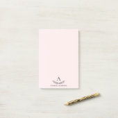 Blush Pink Elegant Chic Botanical Monogram Post-it® Notes (Op bureau)