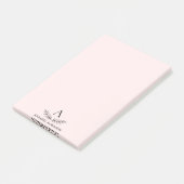 Blush Pink Elegant Chic Botanical Monogram Post-it® Notes (Schuin)