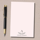 Blush Pink Elegant Chic Botanical Monogram Post-it® Notes