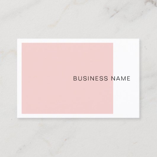 Blush Pink Elegant Company Modern Simple Sjabloon Visitekaartje (Voorkant)