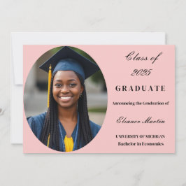 Blush Pink Elegant Fotouitnodiging Kaart