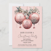 Blush Pink Elegant  Glam Kerstfeest Kaart (Voorkant)