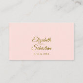 Blush Pink Elegant Gold Lace Wedding Escort Kaart Plaatskaartje (Achterkant)