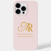 Blush Pink Elegant Gold Lettering Case-Mate iPhone Case (Achterkant)