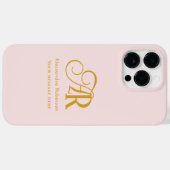 Blush Pink Elegant Gold Lettering Case-Mate iPhone Case (Achterkant (horizontaal))