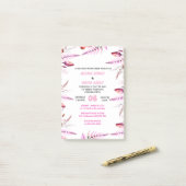 Blush Pink  Elegant Gold Wedding Invitation , Whit Post-it® Notes (Op bureau)