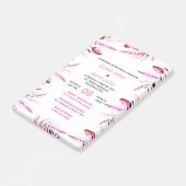 Blush Pink  Elegant Gold Wedding Invitation , Whit Post-it® Notes (Schuin)