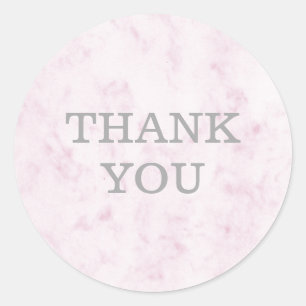 Blush Pink Elegant Marble Bedankt Ronde Sticker