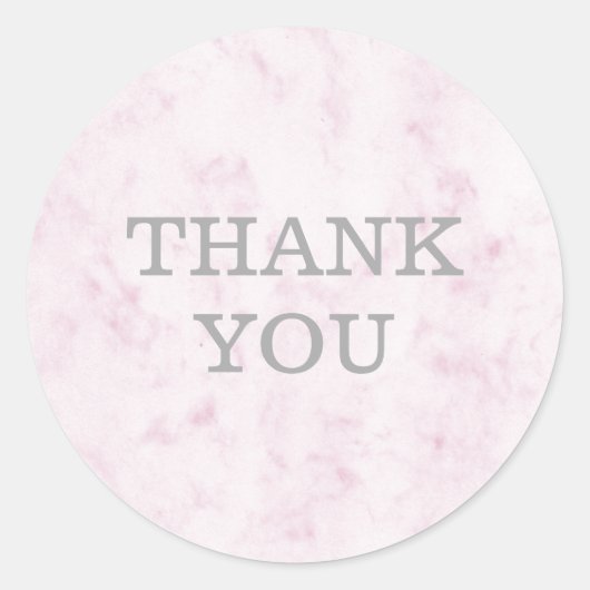Blush Pink Elegant Marble Bedankt Ronde Sticker (Voorkant)