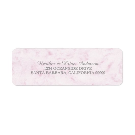 Blush Pink Elegant Marble Wedding Etiket (Voorkant)