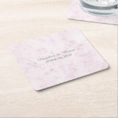 Blush Pink Elegant Marble Wedding Kartonnen Onderzetters (Schuin)
