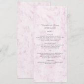 Blush Pink Elegant Marble Wedding Menu (Voorkant / Achterkant)