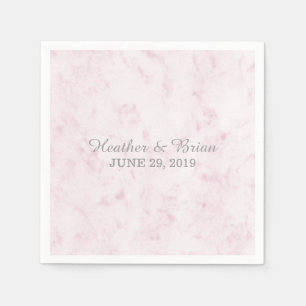 Blush Pink Elegant Marble Wedding Servet
