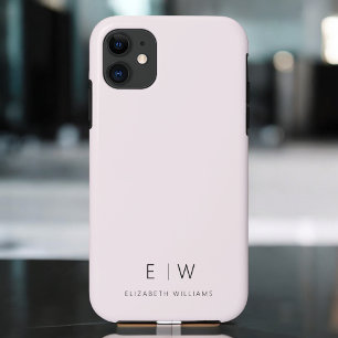 Blush Pink Elegant Minimalist Monogram Naam Case-Mate iPhone Case