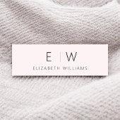 Blush Pink Elegant Minimalist Monogram Naam Naamplaatje