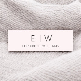 Blush Pink Elegant Minimalist Monogram Naam Naamplaatje