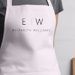 Blush Pink Elegant Minimalist Monogram Naam Schort<br><div class="desc">Verhoog uw culinaire ervaring met onze Classic Elegant Modern Minimalist Monogram Name Cooking Schort. Deze essentiële keuken combineert tijdloze elegantie naadloos met hedendaags minimalisme. Dit schort is met precisie vervaardigd en is niet alleen een praktisch accessoire, maar ook een uiting van persoonlijke stijl. Met het aanpasbare monogram en de naamoptie...</div>