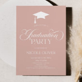 Blush Pink Elegant minimalistisch Afstuderen Kaart