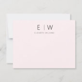Blush Pink Elegant Modern Minimalist Dank u (Voorkant)
