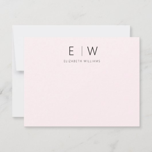 Blush Pink Elegant Modern Minimalist Dank u (Voorkant)