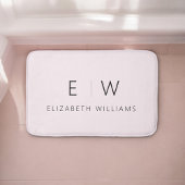 Blush Pink Elegant Modern Minimalistisch Monogram  Badmat