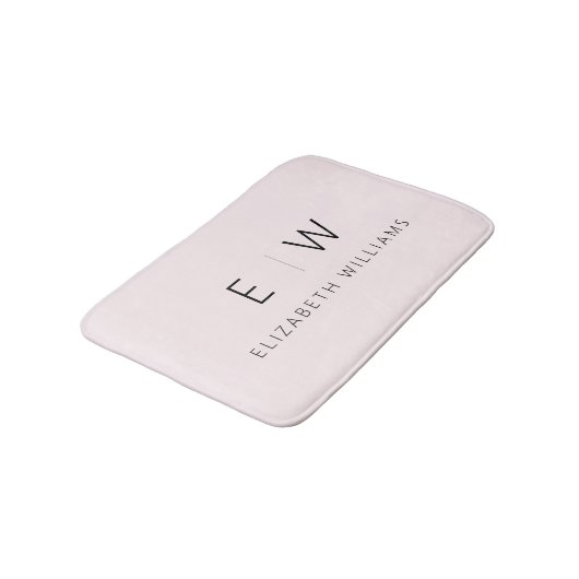 Blush Pink Elegant Modern Minimalistisch Monogram  Badmat (Gekanteld)