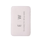 Blush Pink Elegant Modern Minimalistisch Monogram  Badmat (Voorkant Verticaal)